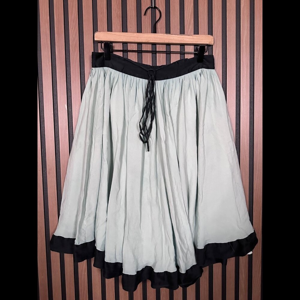 Alice + Olivia Mint Green and Black A-Line Skirt